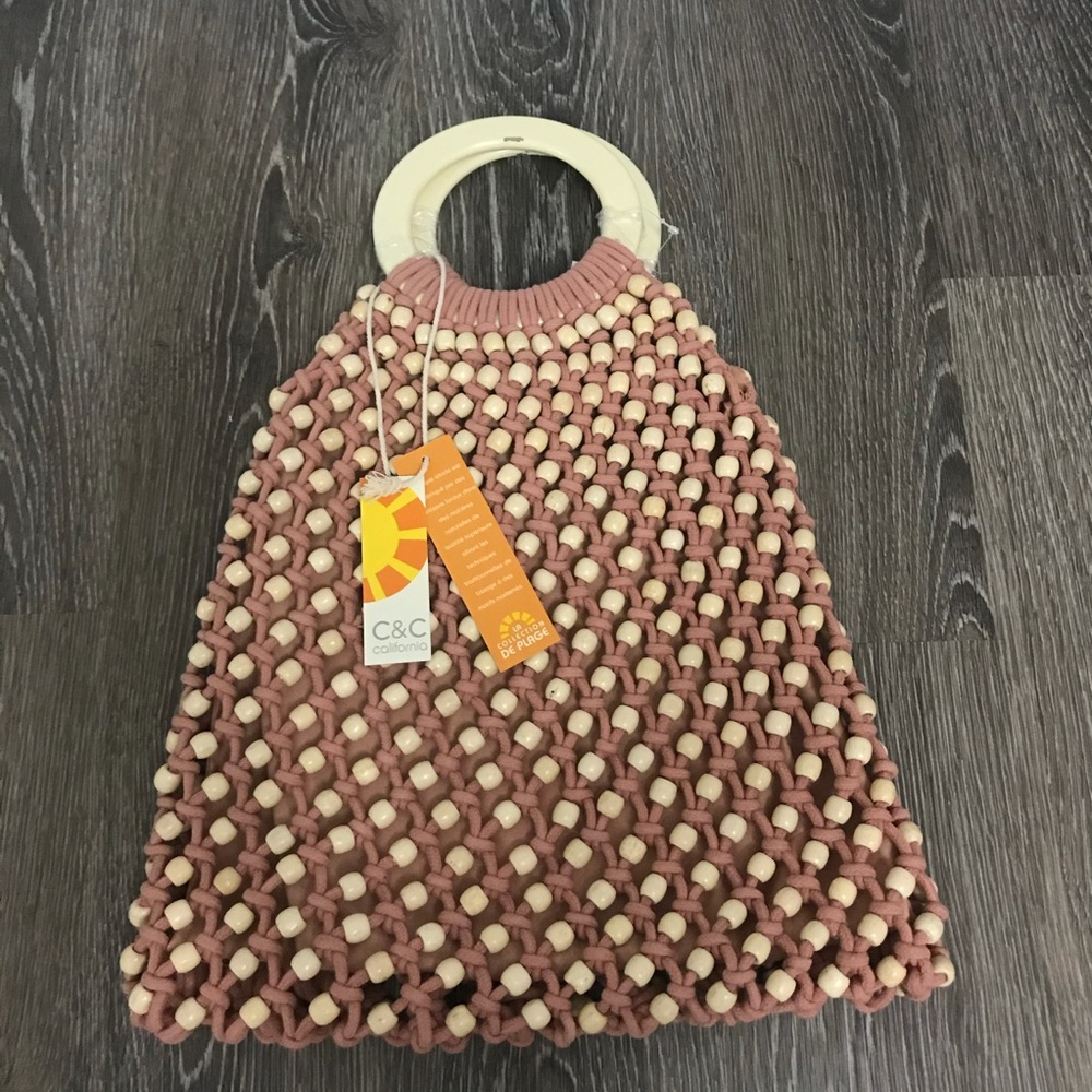 C&C California beaded macrame weaved boho bag